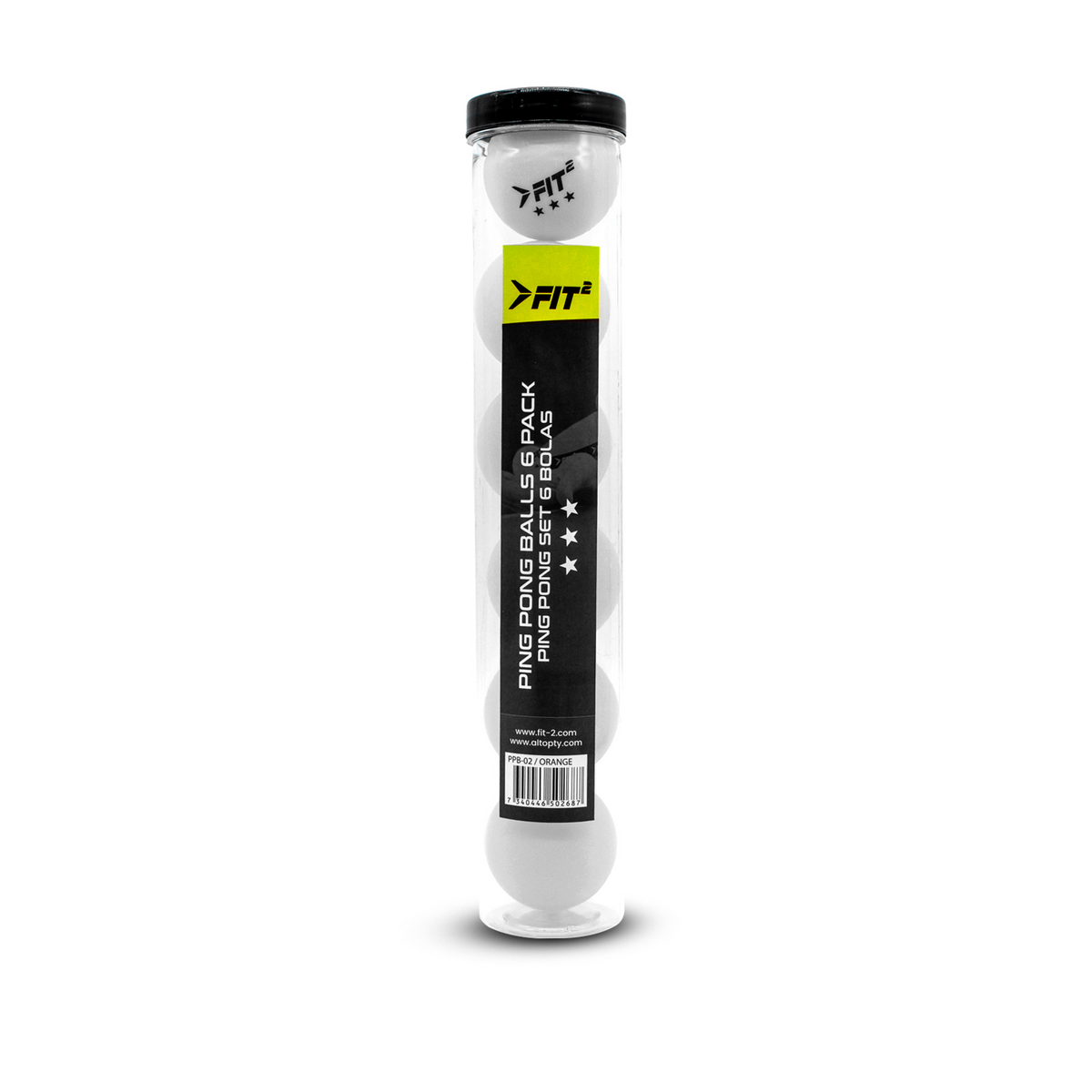 SET 6 PELOTAS EN TUBO 3 ESTRELLAS WHITE PING PONG #ppb-02/white