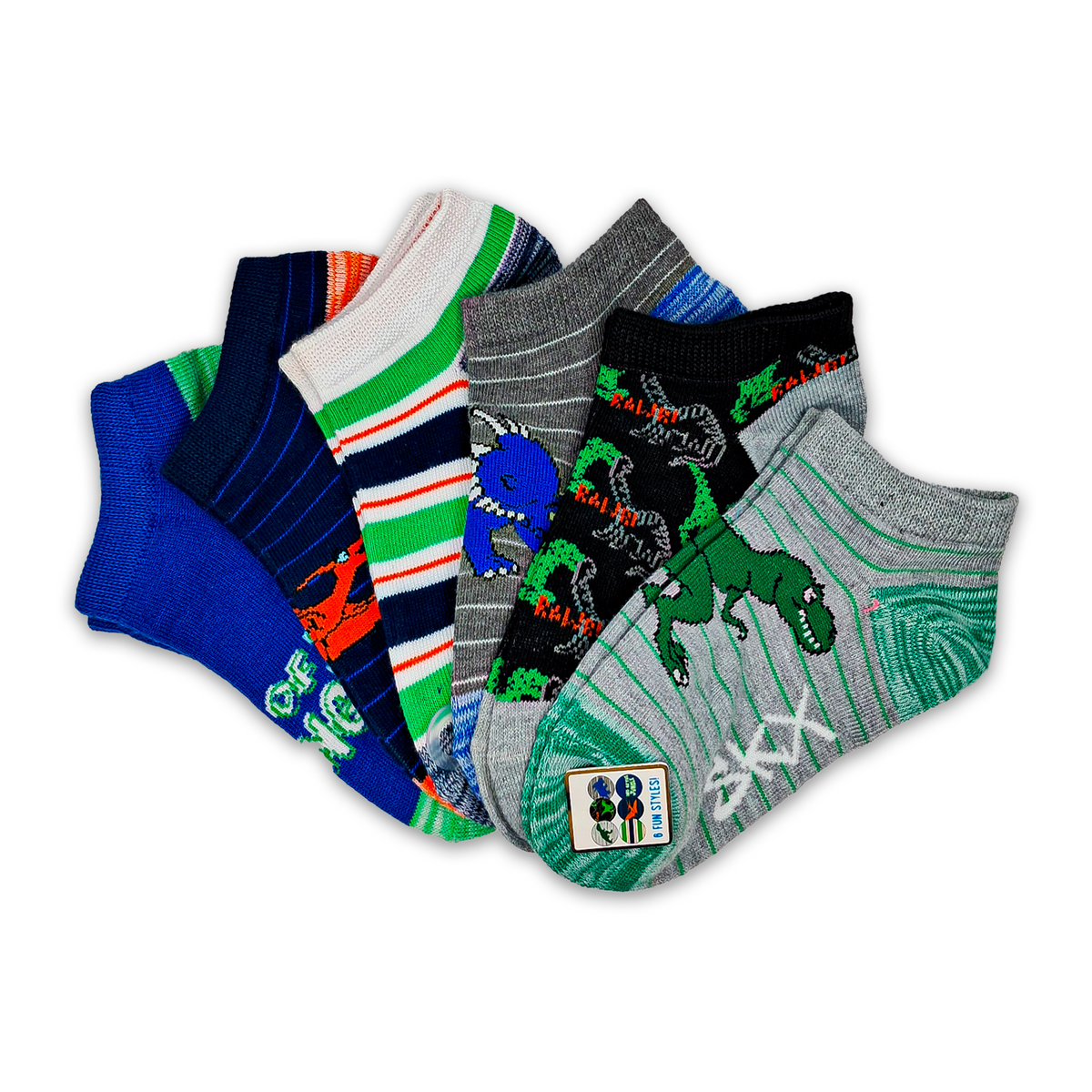 6PK BOYS NON TERRY LOW CUT #s117673/095