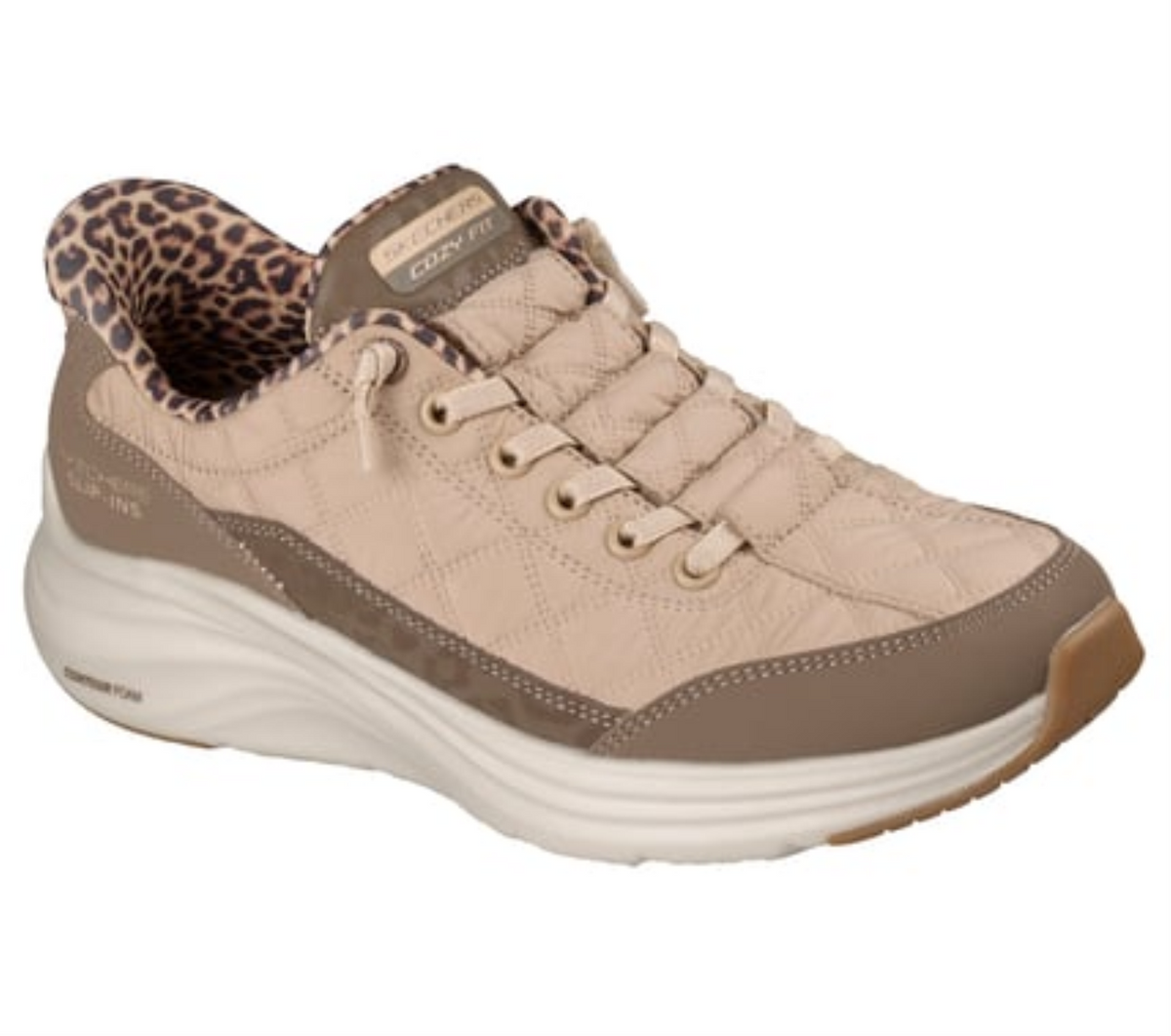 SKECHERS SLIP-INS: CONTOUR FOAM - COZY FIT LEOPARD 